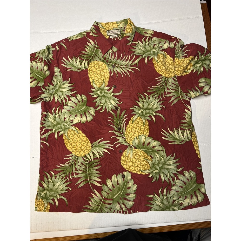 Pusser's Island Reserve Button Up Hawaiian Shirt Men's LG Pineapples Beach - Picture 2 of 13